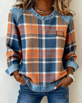 Jean | Sweatshirt with Checkered Patchwork