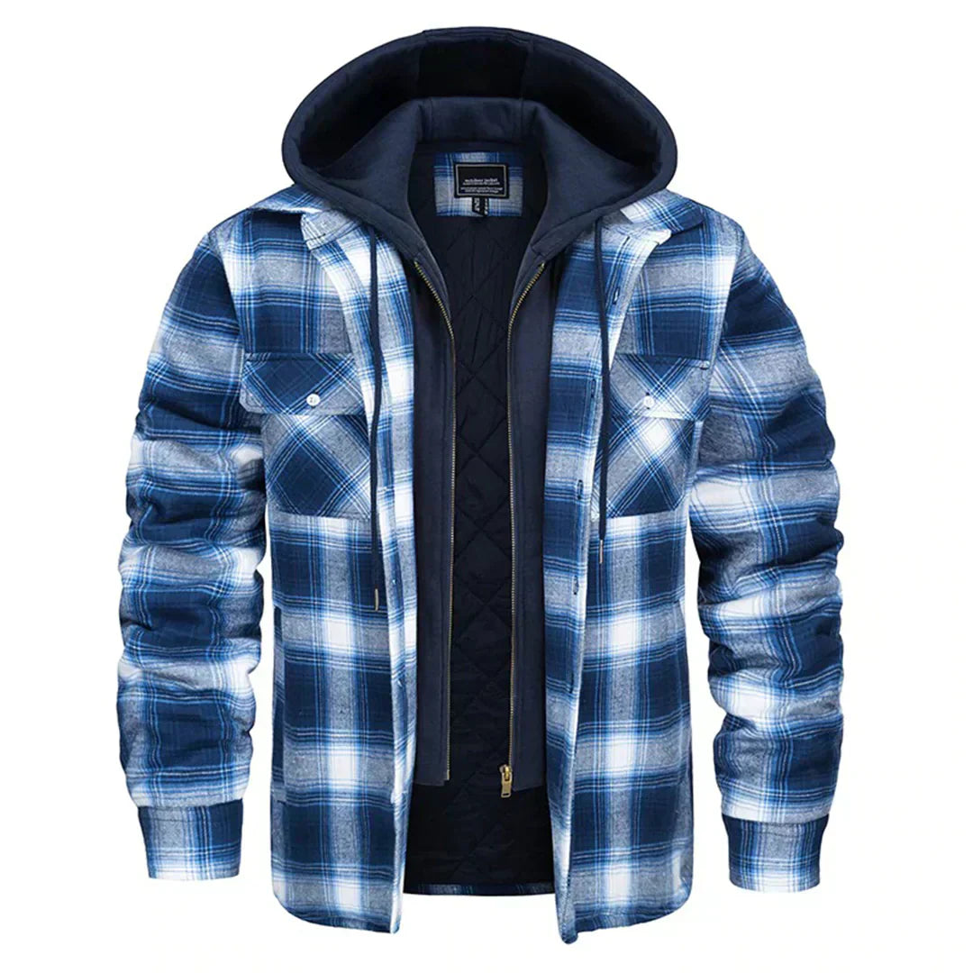 Brandon | Checked Hooded Jacket