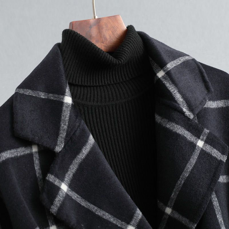 Elise | Retro Lapel Plaid Tweed Coat