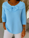 Celeste | Women's-Sweater with Bow and Round Neckline