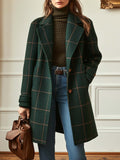 Elise | Retro Lapel Plaid Tweed Coat